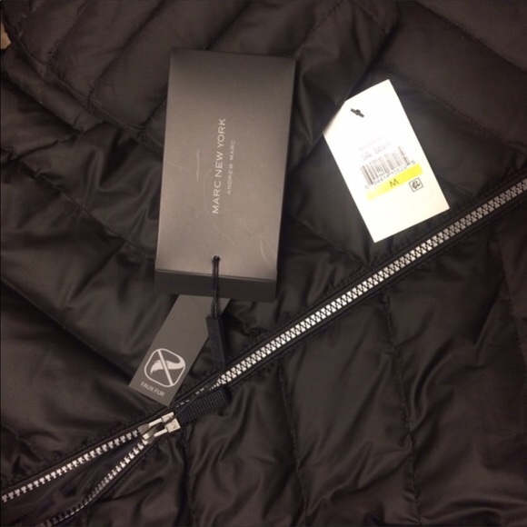 Andrew Marc Kate Faux Far Trimmed Qulited Jacket - Picture 4 of 4